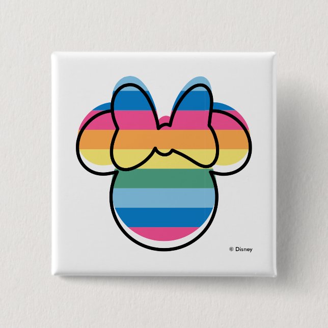 Minnie Mouse | Rainbow Icon Button (Front)