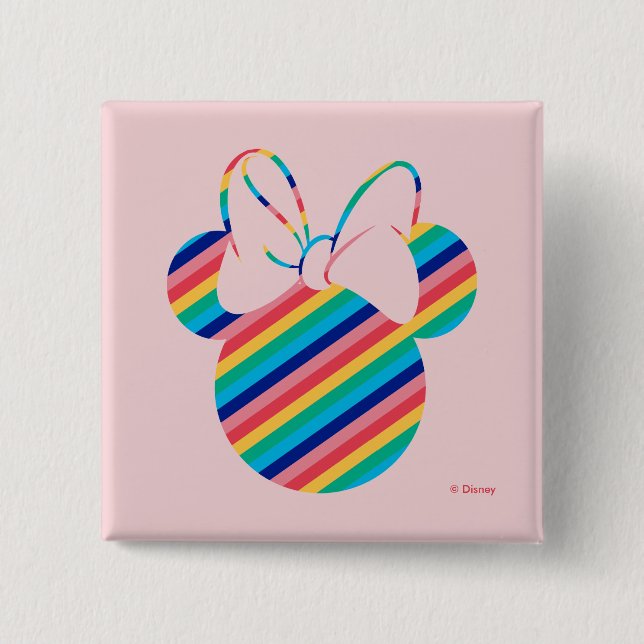 Minnie Mouse Rainbow Icon Button (Front)