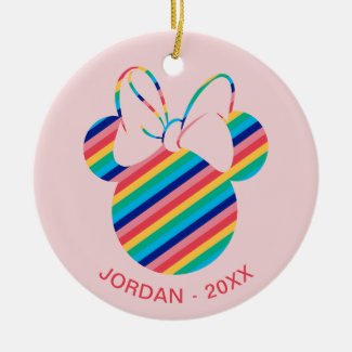 Minnie Mouse Rainbow Icon Ceramic Ornament