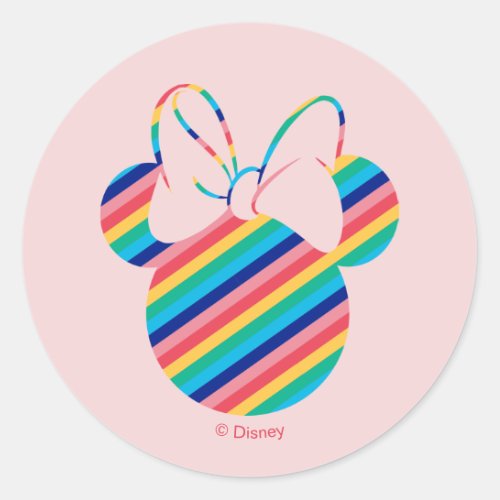 Minnie Mouse Rainbow Icon Classic Round Sticker