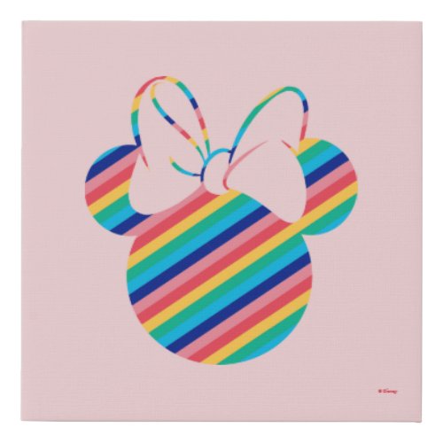 Minnie Mouse Rainbow Icon Faux Canvas Print
