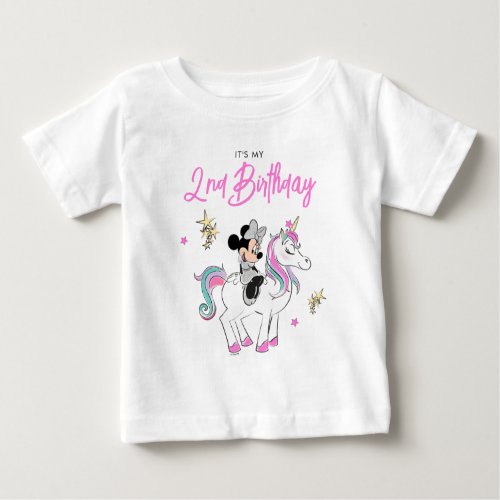 Minnie Mouse  Rainbow Unicorn Girls Birthday Baby T_Shirt