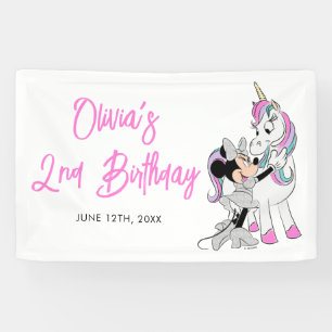 Minnie Mouse   Rainbow Unicorn Girls Birthday Banner
