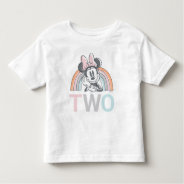 Minnie Mouse Rainbow Watercolor 2nd Birthday Toddler T-shirt at Zazzle
