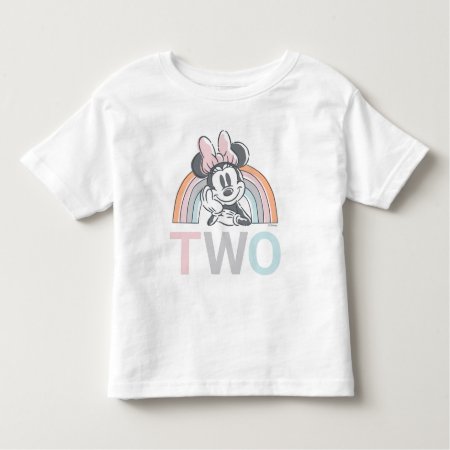 Minnie Mouse Rainbow Watercolor 2nd Birthday Toddler T-shirt