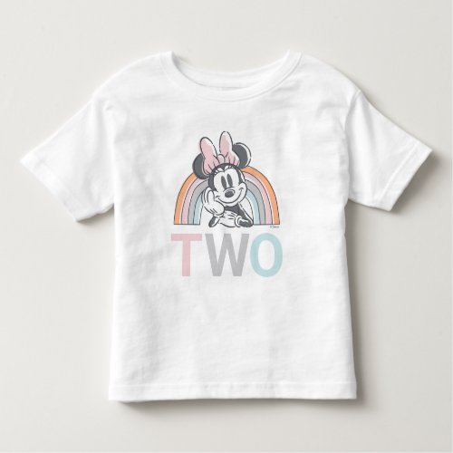 Minnie Mouse Rainbow Watercolor 2nd Birthday Toddler T_shirt