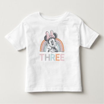 Minnie Mouse Rainbow Watercolor 3rd Birthday Toddler T-shirt by MickeyAndFriends at Zazzle