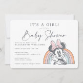 Minnie Mouse Rainbow Watercolor Baby Shower Invitation (Front)