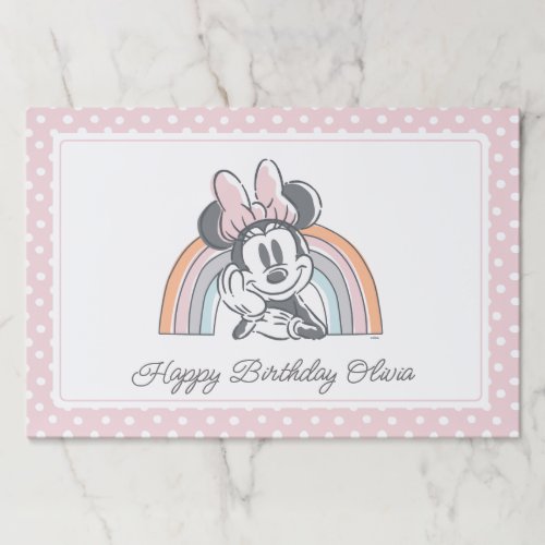 Minnie Mouse Rainbow Watercolor Birthday Placemats
