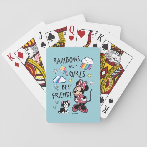Minnie Mouse Rainbows are a Girls Best Friend Playing Cards