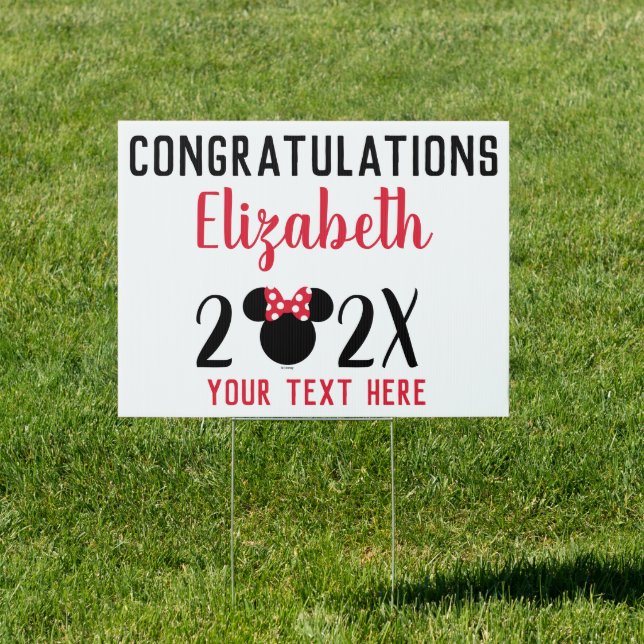 Minnie Mouse | Red and Black Graduation Sign (Insitu)