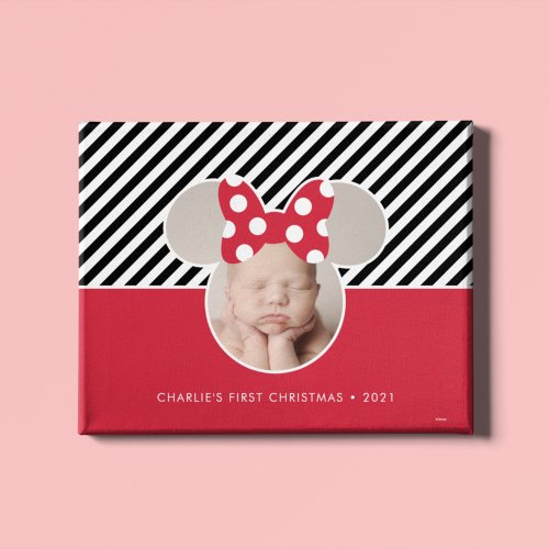 Minnie Mouse _ Red  Babys 1st Christmas _ Photo Canvas Print