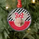 Minnie Mouse - Red | Baby's 1st Christmas - Photo Metal Ornament | Zazzle
