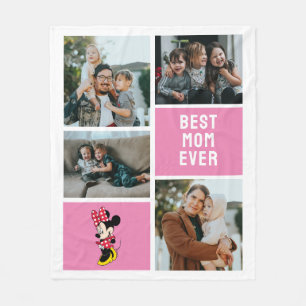 Minnie Mouse Red Polka Dot Dress   Best Mom Ever Fleece Blanket
