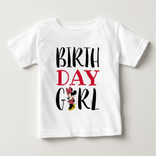 Minnie Mouse   Red & White Birthday Girl Baby T-Shirt
