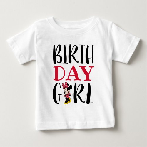Minnie Mouse  Red  White Birthday Girl Baby T_Shirt