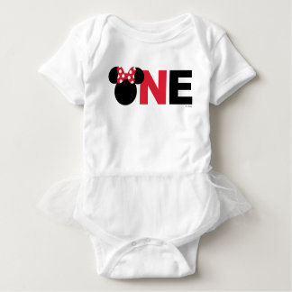 Minnie Mouse | Red & White First Birthday Baby Bodysuit