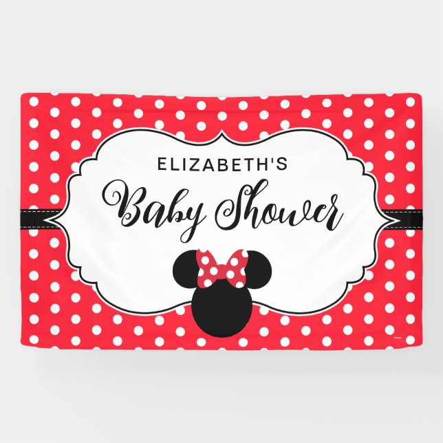 Minnie Mouse | Red & White Polka Dot Baby Shower Banner (Horizontal)
