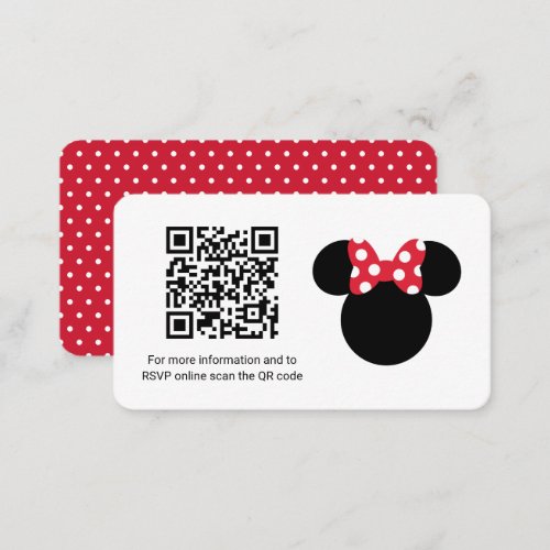 Minnie Mouse  Red  White Polka Dot Baby Shower Enclosure Card
