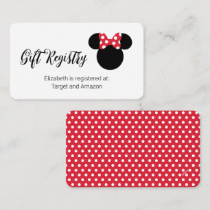 Minnie Mouse   Red & White Polka Dot Baby Shower Enclosure Card
