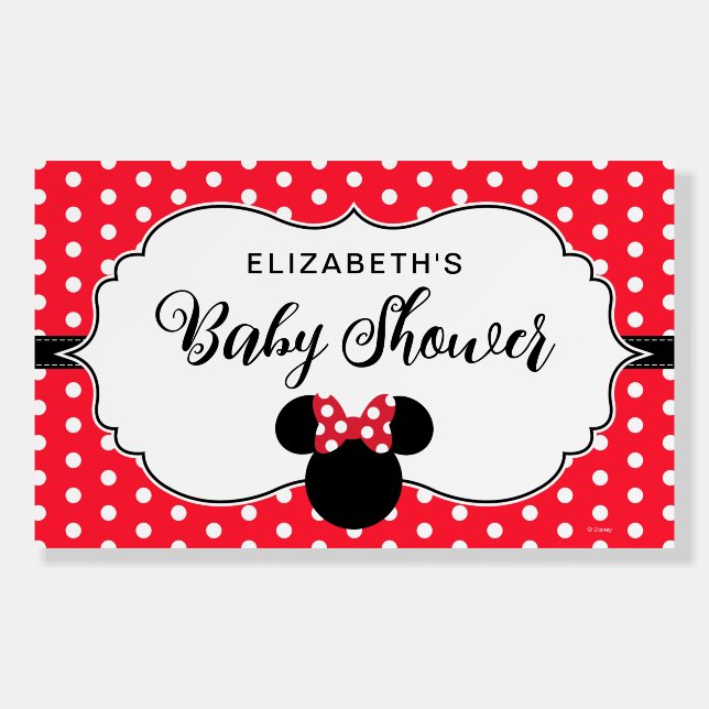 Minnie Mouse | Red & White Polka Dot Baby Shower Foam Board (Front)