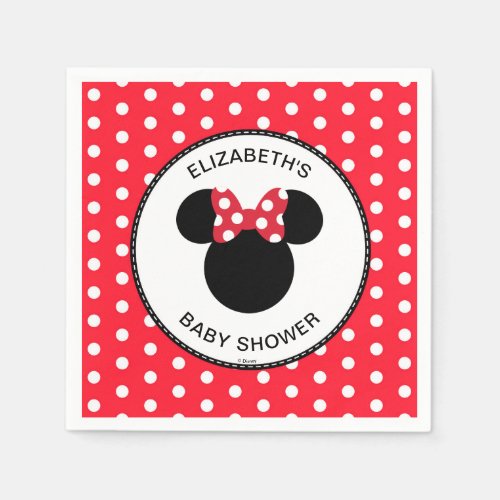 Minnie Mouse  Red  White Polka Dot Baby Shower Napkins