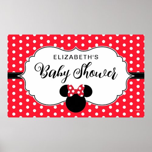 Minnie Mouse  Red  White Polka Dot Baby Shower Poster