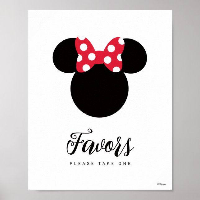 Minnie Mouse | Red & White Polka Dot Baby Shower Poster (Front)