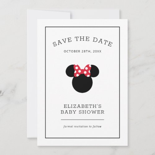 Minnie Mouse | Red & White Polka Dot Baby Shower Save The Date