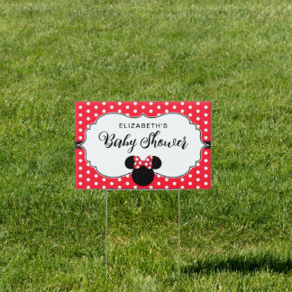Minnie Mouse | Red & White Polka Dot Baby Shower Sign