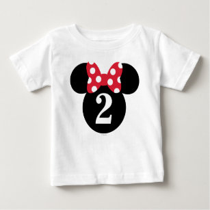 Minnie Mouse   Red & White Polka Dot Birthday Baby T-Shirt