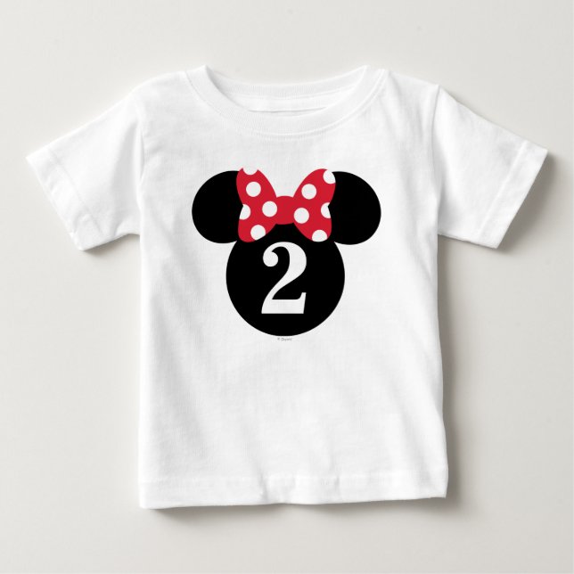 Minnie Mouse | Red & White Polka Dot Birthday Baby T-Shirt (Front)
