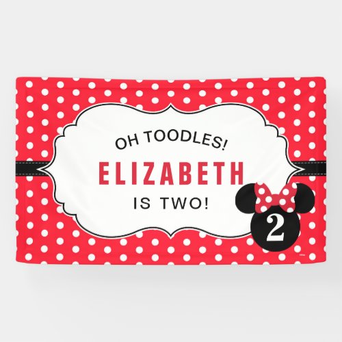 Minnie Mouse  Red  White Polka Dot Birthday Banner