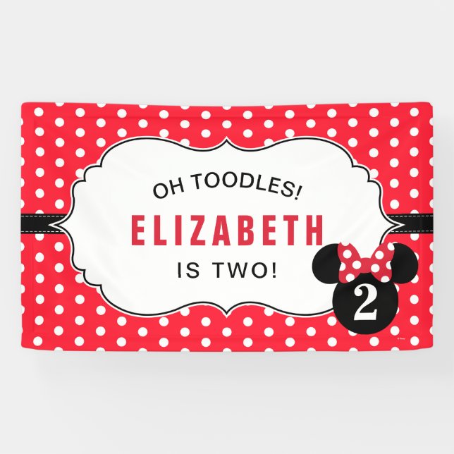 Minnie Mouse | Red & White Polka Dot Birthday Banner (Horizontal)