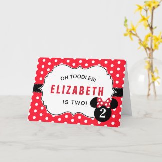 Minnie Mouse | Red & White Polka Dot Birthday Card