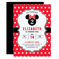 Minnie Mouse | Red & White Polka Dot Birthday Invitation