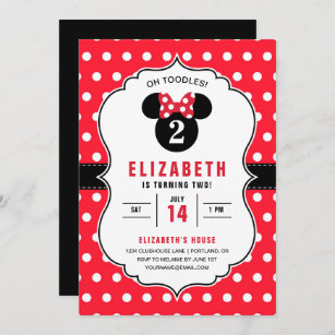 Details about   Minnie Mouse Invitation Minnie Mouse Birthday Invitation Printed or Digital 