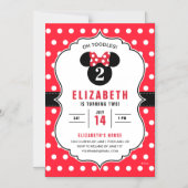 Minnie Mouse | Red & White Polka Dot Birthday Magnetic Invitation (Front)