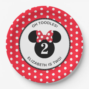 Minnie Mouse   Red & White Polka Dot Birthday Paper Plates