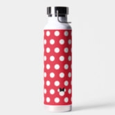 Personalized Minnie Mouse in Red Polka Dot Dress Water Bottle