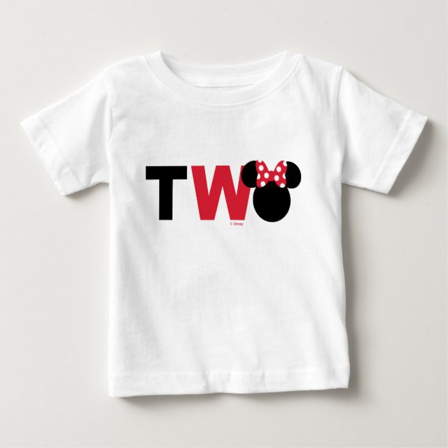 Minnie Mouse | Red & White Second Birthday Baby T-Shirt (Front)