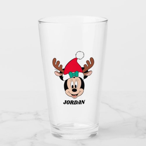 Minnie Mouse  Reindeer Ears  Santa Hat Glass