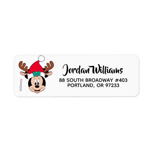Minnie Mouse  Reindeer Ears  Santa Hat Label
