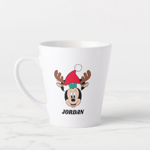 Minnie Mouse   Reindeer Ears & Santa Hat Latte Mug