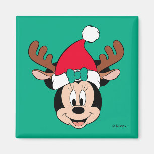 Minnie Mouse Reindeer Ears & Santa Hat Magnet