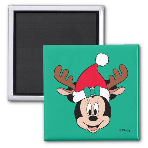 Minnie Mouse  Reindeer Ears  Santa Hat Magnet