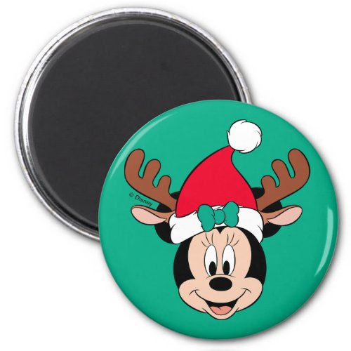 Minnie Mouse  Reindeer Ears  Santa Hat Magnet