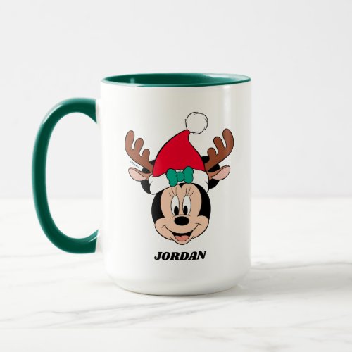 Minnie Mouse  Reindeer Ears  Santa Hat Mug