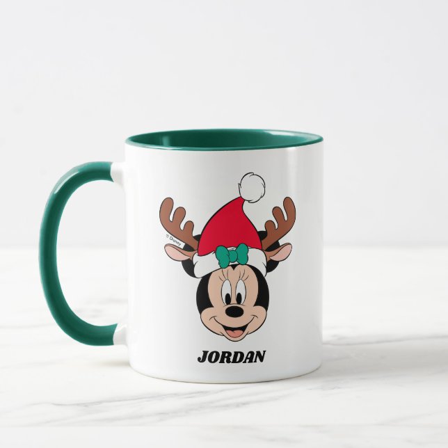 Minnie Mouse | Reindeer Ears & Santa Hat Mug (Left)