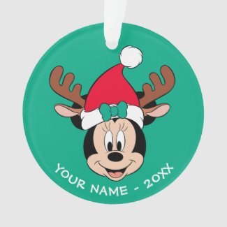 Minnie Mouse | Reindeer Ears & Santa Hat Ornament